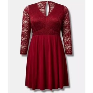 Torrid Knit Lace Fit N Flare Dress SZ 14-16